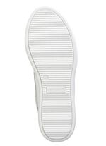 ELENA EDEN Sneaker aus Nappaleder und luftigem Textil in Netzoptik WEISS-SILBER