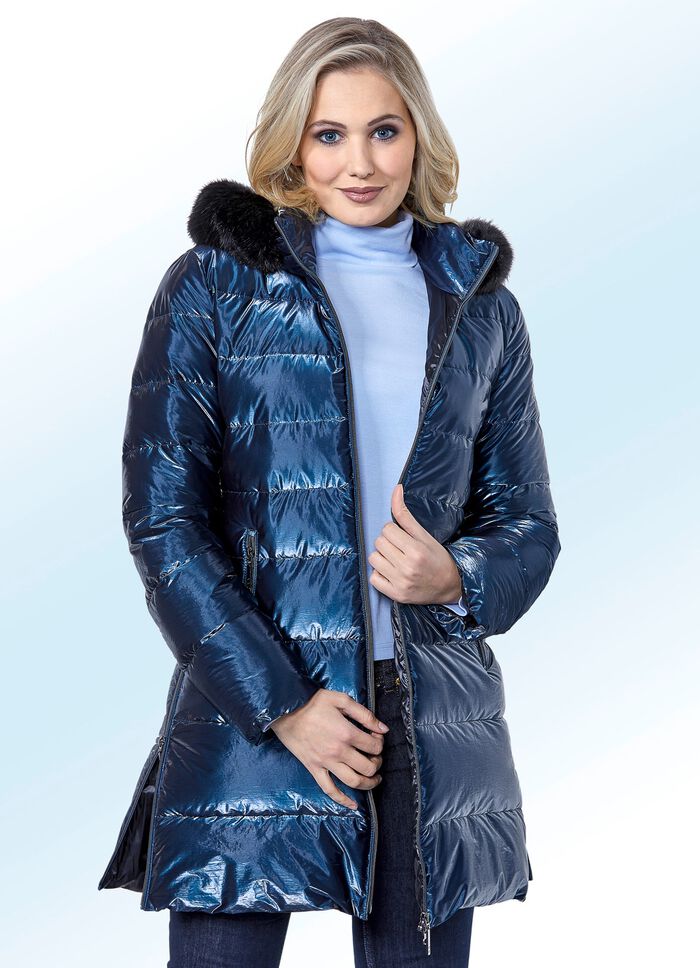 Funktions-Kurzmantel in Metallic-Optik 