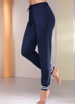 Zweierpack Schlaf- und Freizeithosen mit geringelten B&uuml;ndchenabschl&uuml;ssen 