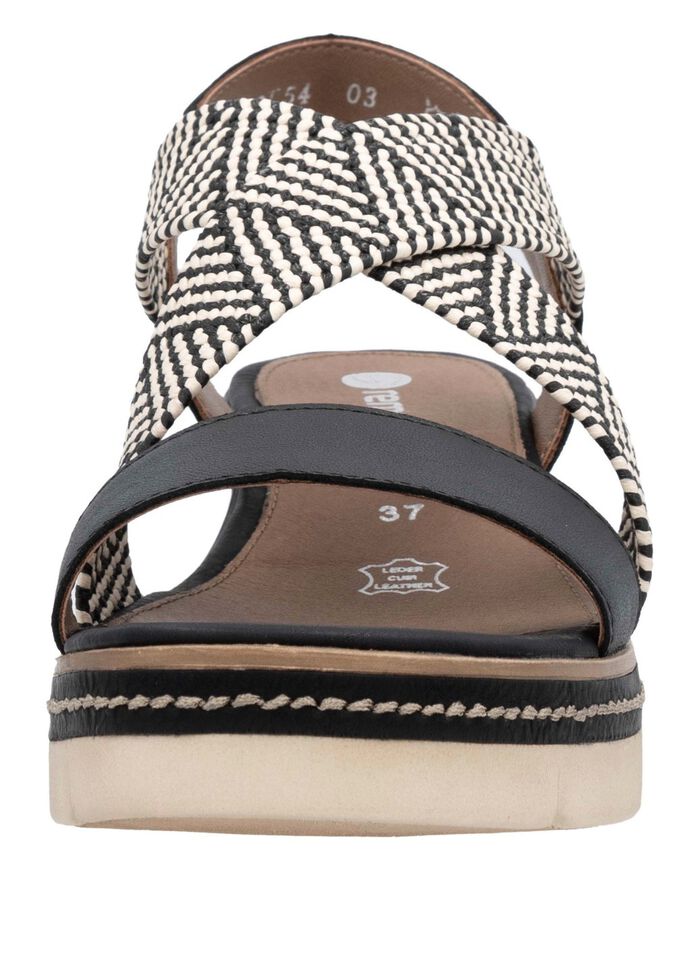 Remonte Sandalette mit Flechtdurchz&uuml;gen SCHWARZ-CREME