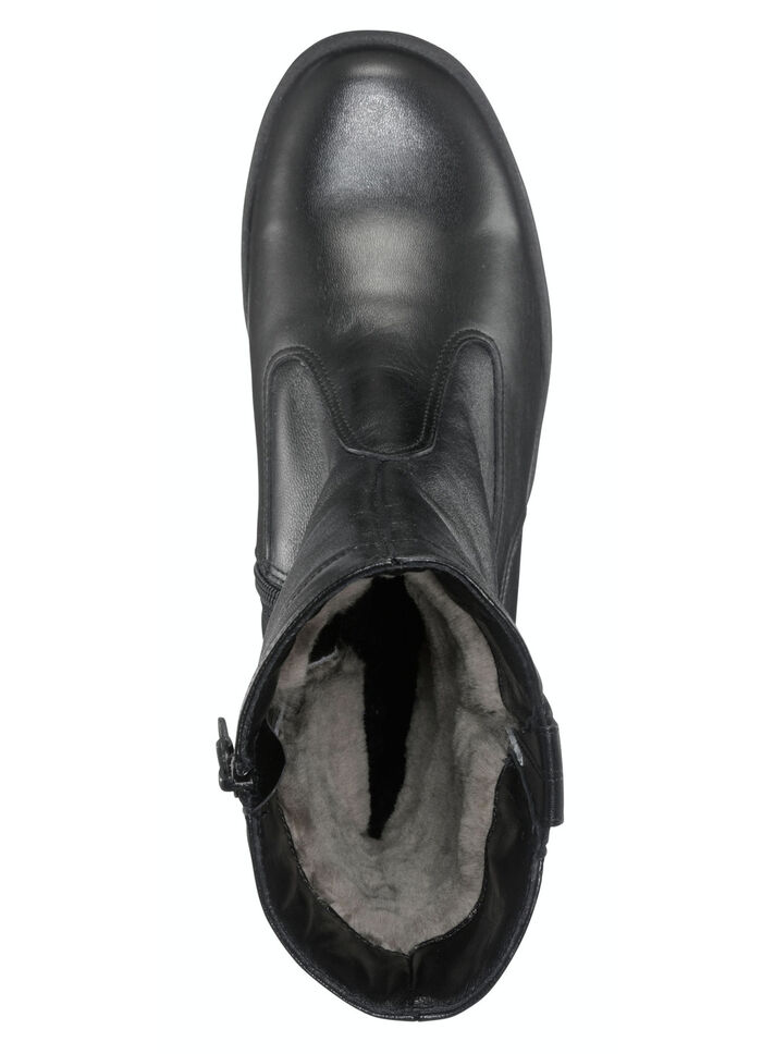 ELENA EDEN, gef&uuml;tterte Damen-Stiefel, Winterschuhe, Weite H, mit Lammfell SCHWARZ