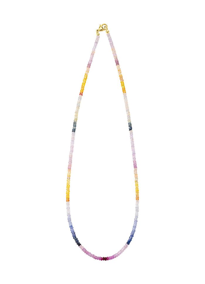 Edle Halskette mit echt Safir in Multicolor 