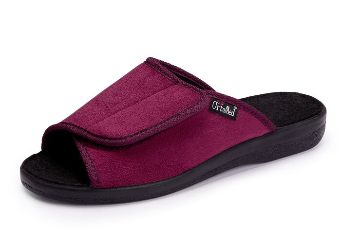 Pantoffel aus Veloursmaterial BORDEAUX