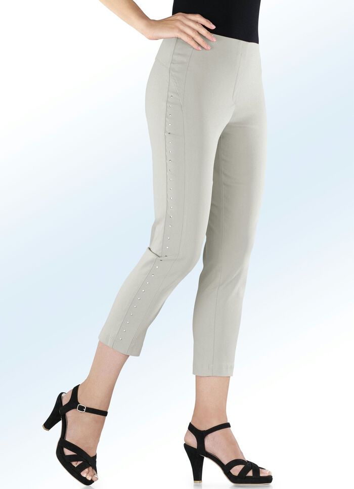 7/8-Hose mit Pl&auml;ttchenzier 