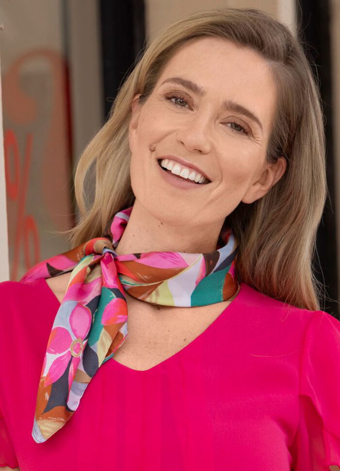 Nikituch mit Fantasieblüten- und blätter-Dessin MULTICOLOR