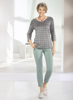 Shirt mit Allover-Druck in 2 Farben SALBEI-BRAUN-BEIGE
