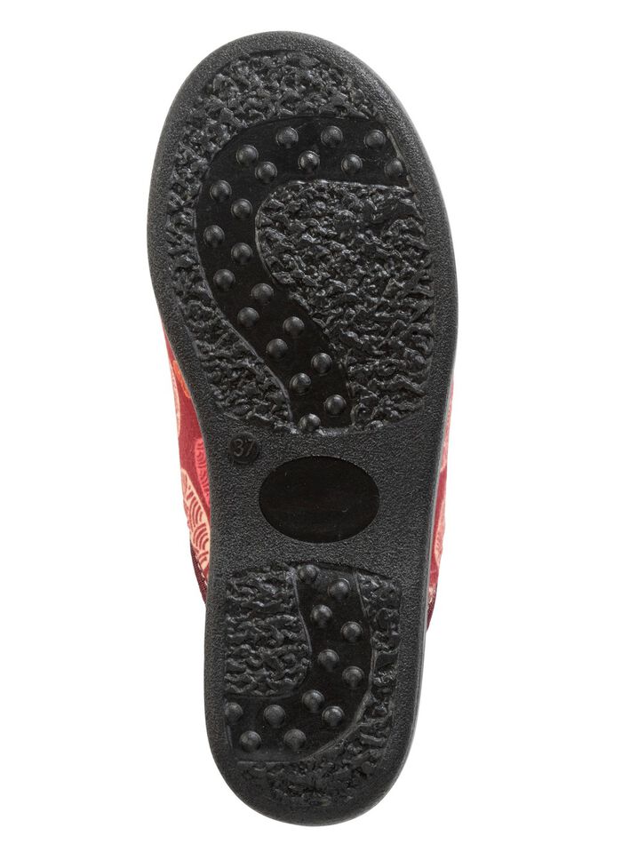 Zweierpack, gef&uuml;tterte Damen-Hausschuhe, Weite H, mit Textildruck 