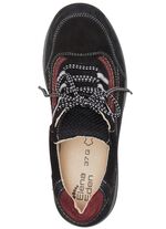 ELENA EDEN Schn&uuml;rschuh aus teilweise gepr&auml;gtem Nubukleder SCHWARZ-BURGUND