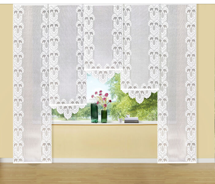 Tolle Schiebegardine mit Dreiecksabschluss 