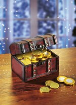 Schatztruhe mit Schoko-Münzen 
