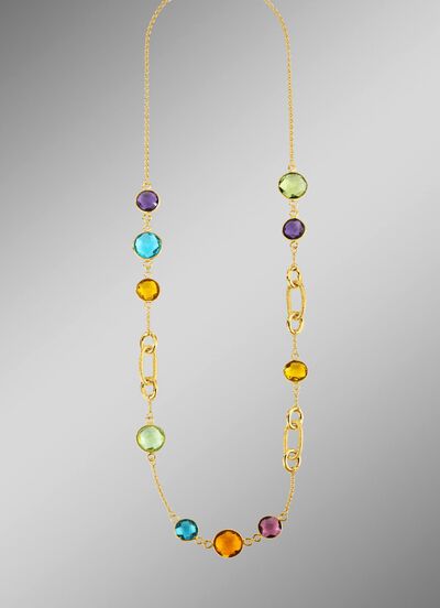 Farbenfrohe Eleganz: Halskette mit Quarzen 