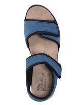 ELENA EDEN Sandale aus weichem Nubukleder und schwarzem Elastikmaterial 