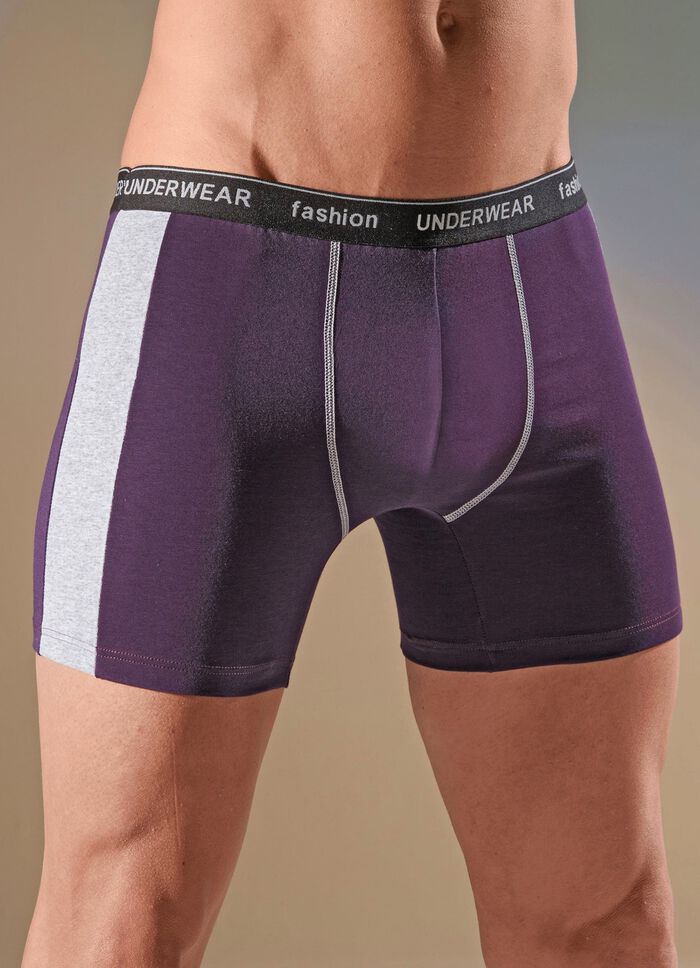 Dreierpack Pants mit Elastikbund und farbigen Eins&auml;tzen 