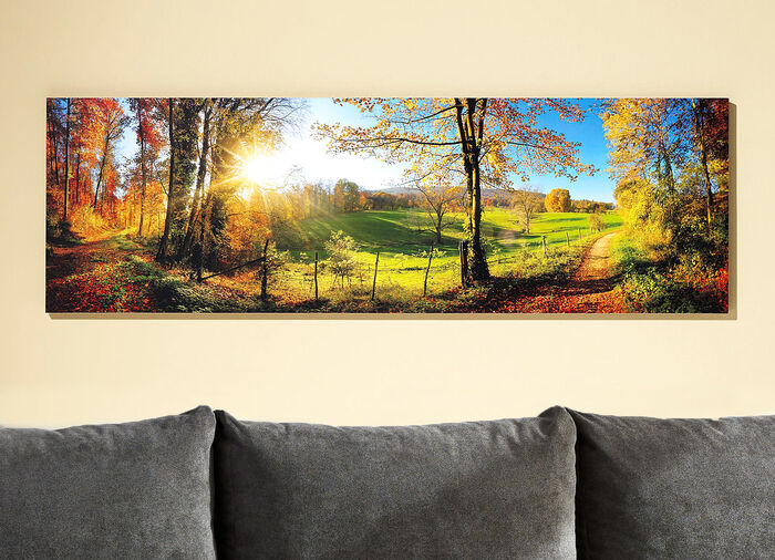 Hochwertige Kunstdruck „Zauberhafte Landschaft im Herbst“ 