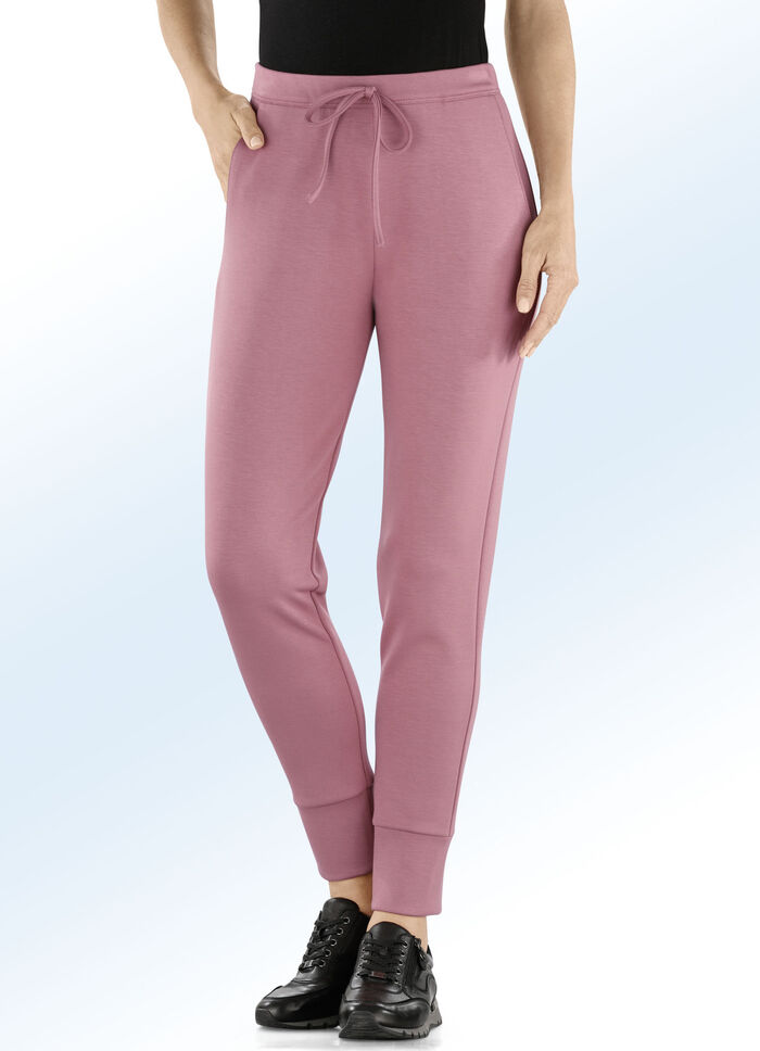Jerseyhose im stadttauglichen Joggpant-Style DUNKELROSÉ
