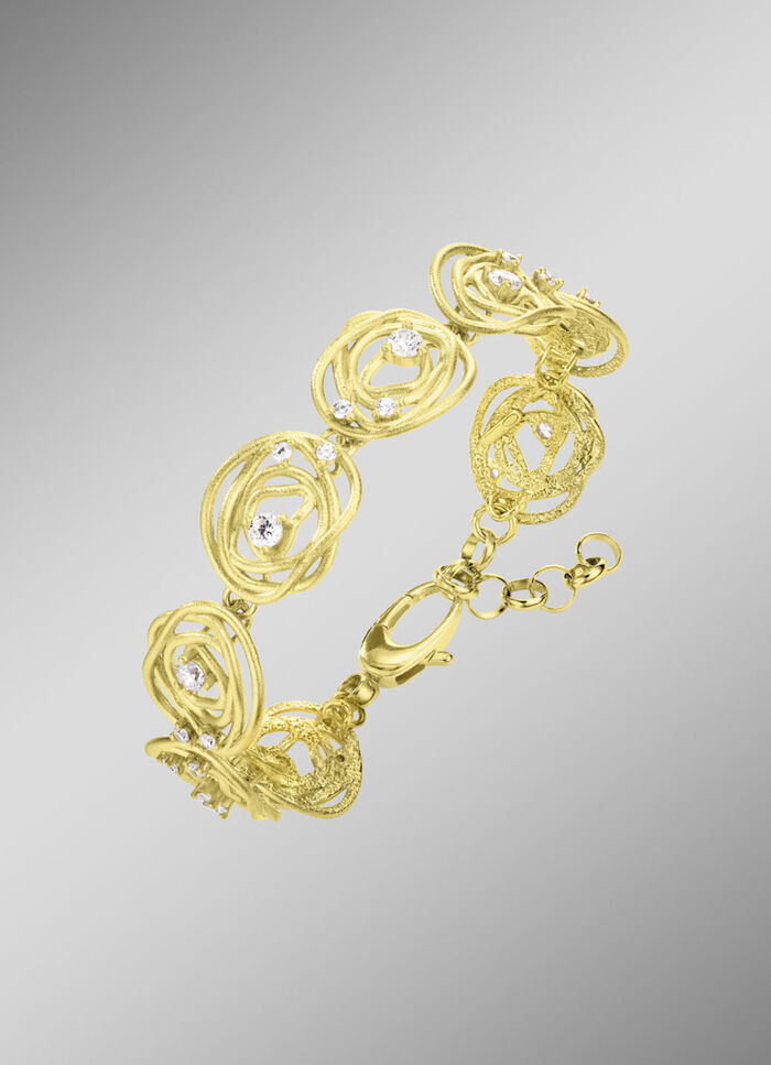 Mattiertes Armband mit Zirkonia 