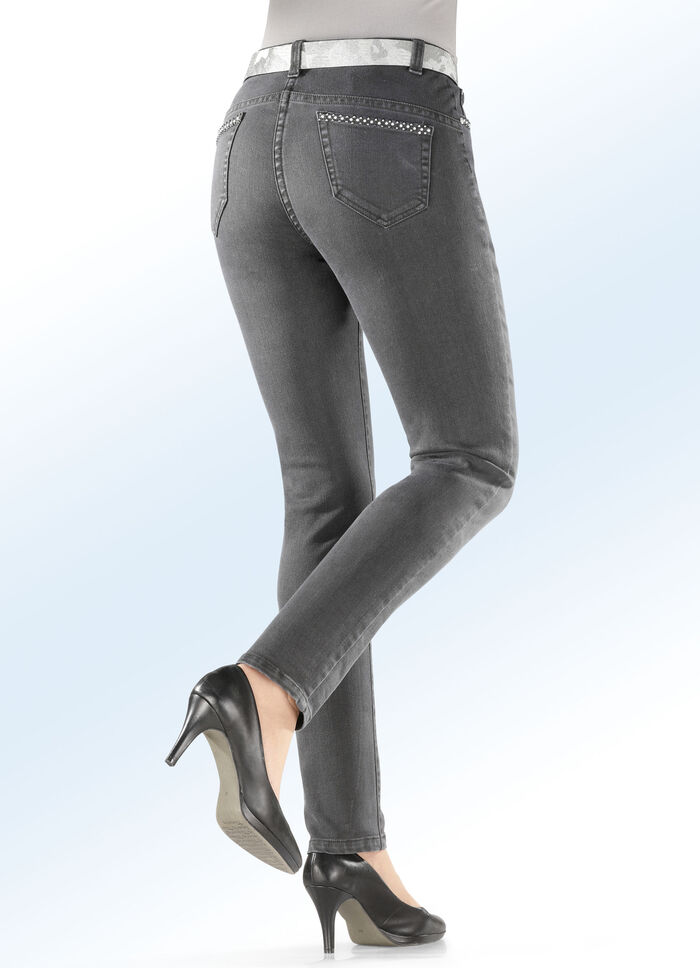 Komfortjeans in 5-Pocket-Form MITTELGRAU