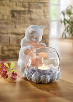 Teelichthalter mit Glaseinsatz 