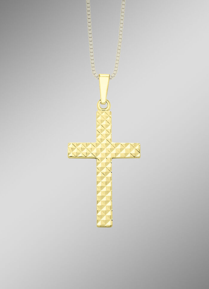 Kreuz-Anhänger mit Diamantmuster 