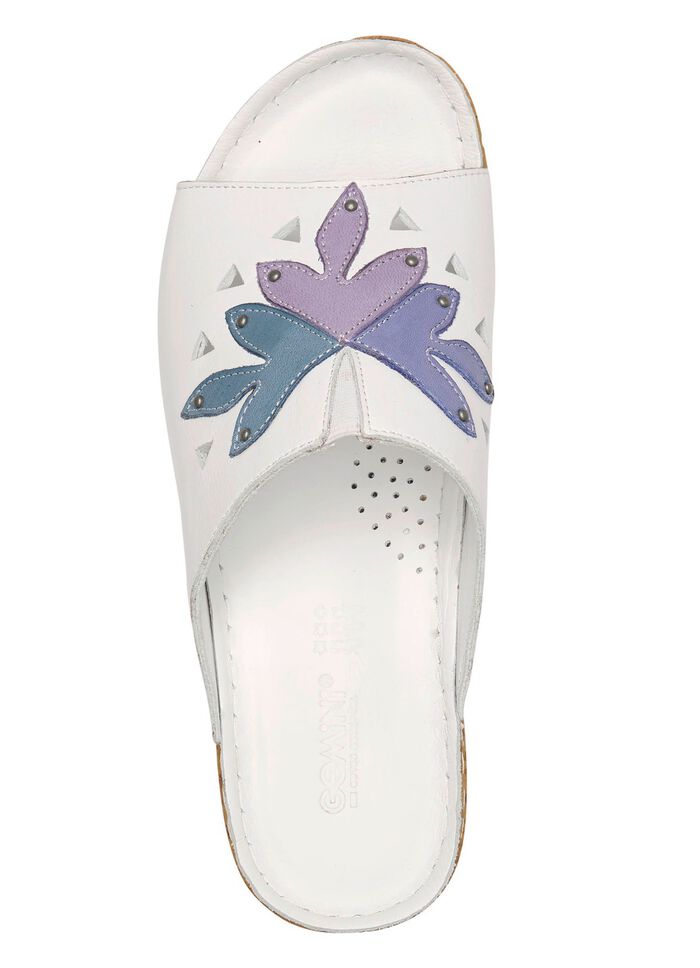 Gemini Pantolette aus schattiertem Rind-Nappaleder WEISS