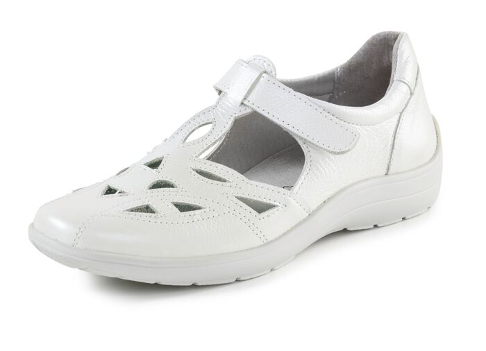 ELENA EDEN Slipper mit luftigen Durchbr&uuml;chen PERLWEISS