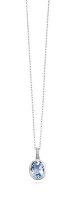 Schicker Anh&auml;nger mit beh. Blautopas und synth. Zirkonia 