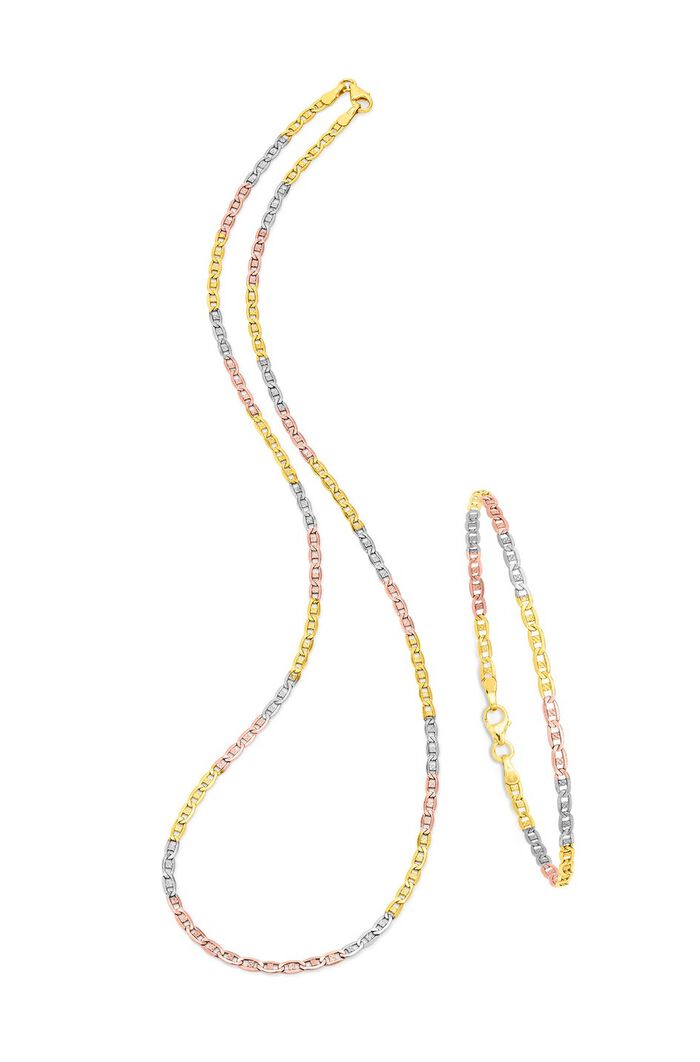 Elegante Garnitur in Tricolor, mit Karabiner 