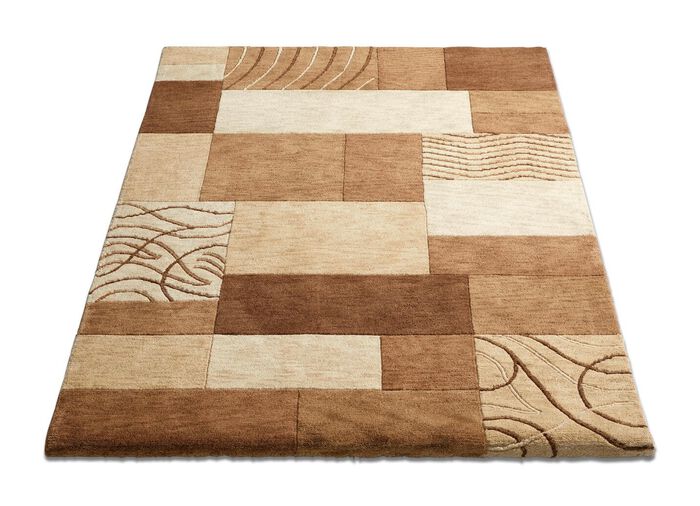 Handgearbeitete Teppiche aus 100% Schurwolle BRAUN