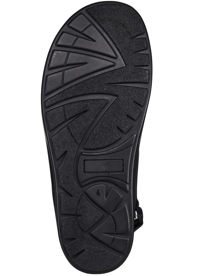 Waldläufer, bequeme Damen-Sandalen, Weite H, mit herausnehmbarem Fußbett SCHWARZ