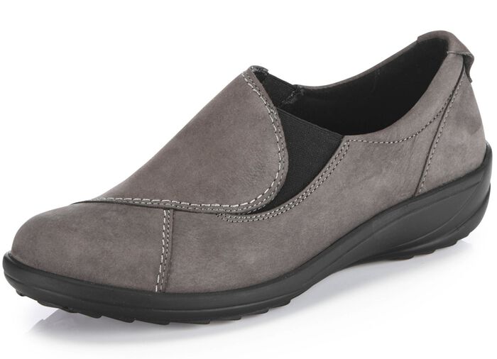 ELENA EDEN Slipper aus Nubukleder GRAU