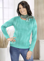 Pullover mit streckendem Zöpfchenmuster JADEGRÜN