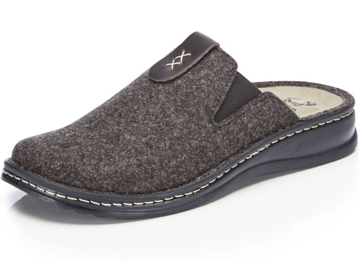 Mubb Pantoffel mit seitlich eingesetzten Gummizügen BRAUN