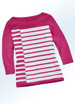 Pullover in hochwertiger Qualität mit Seide PINK-WEISS