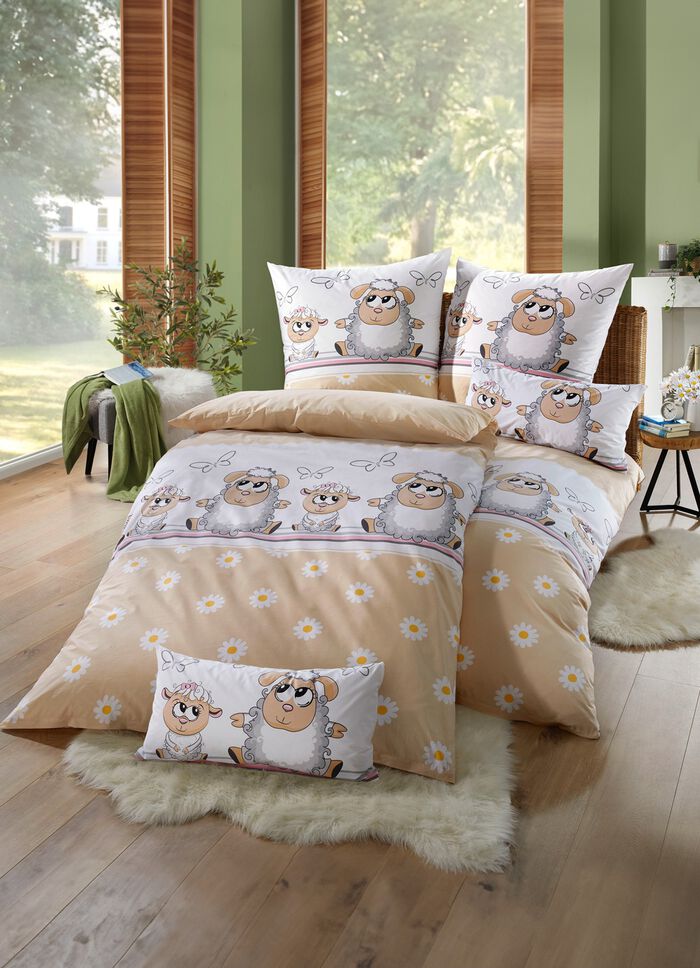 Fein-Renforc&eacute; Bettw&auml;sche-Garnitur aus 100% Baumwolle BUNT