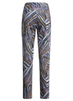 Hose mit rückwärtigen Dehnbundeinsätzen JEANSBLAU-SCHOKO-AUBERGINE