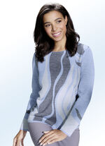 Pullover mit Schurwolle BLEU-GRAU-HELLGRAU