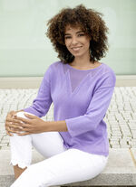 Pullover mit dezentem Glanz FLIEDER
