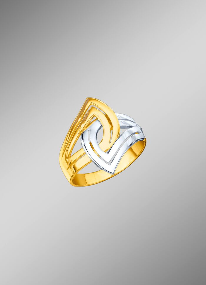 Verschlungener Damenring in Bicolor 