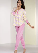 Schlafanzug mit B&uuml;ndchenabschl&uuml;ssen und Kontrastn&auml;hten 