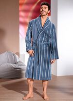 Bademantel mit Streifen-Dessin 