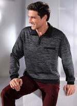 Troyer mit kurzem Rei&szlig;verschluss GRAU MELIERT