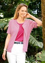 Shirtjacke mit garngef&auml;rbtem Ringeldessin 