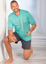 Shorty mit platziertem Druck und V-Ausschnitt 