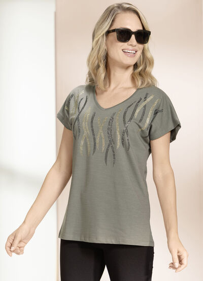 Shirt mit Pl&auml;ttchenzier 