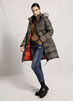 Daunen-Kurzmantel mit abnehmbarer Kapuze 
