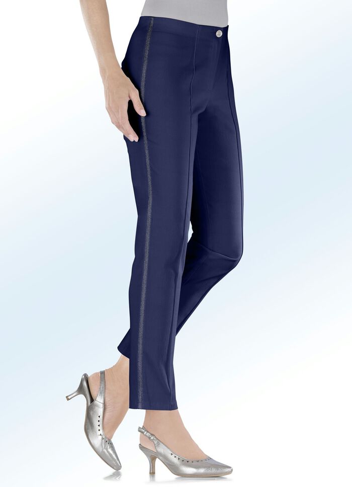 Hose mit effektvollem Zierband MARINE