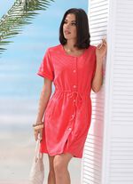 Frottier-Kleid mit durchgehender Knopfleiste KORALLE