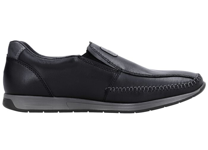 Rieker Slipper aus Nappaleder SCHWARZ