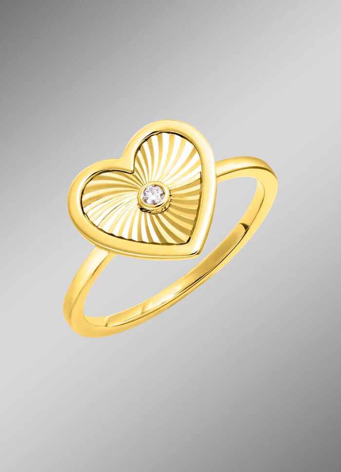 Diamatierter Herz-Damenring  
