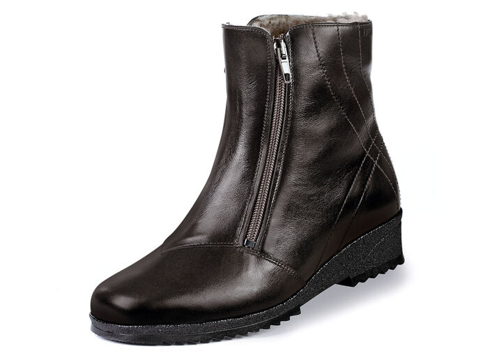 Stiefelette mit zwei seitlichen Reißverschlüssen MOKKA